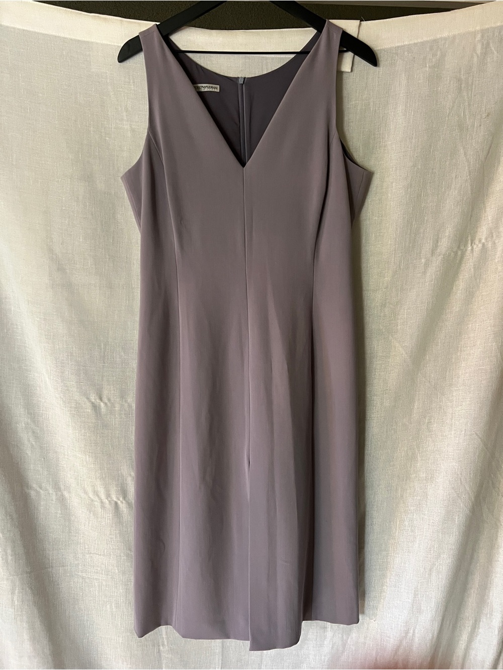 Emporio Armani Made in Italy Wool Blend Sleeveless A-Line Dress IT 46 Taupe